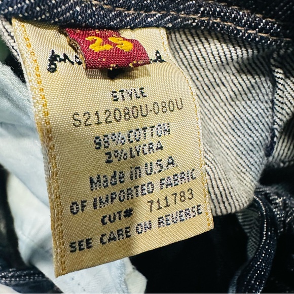 7 For All Mankind Denim Blue Knee-Length Pencil Ruffle Skirt Size 25 - Picture 8 of 9